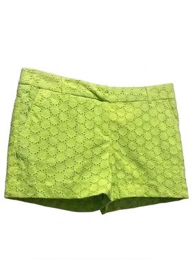 100% Cotton Lined Lilly Style Green Eyelet Coastal Shorts Size 8